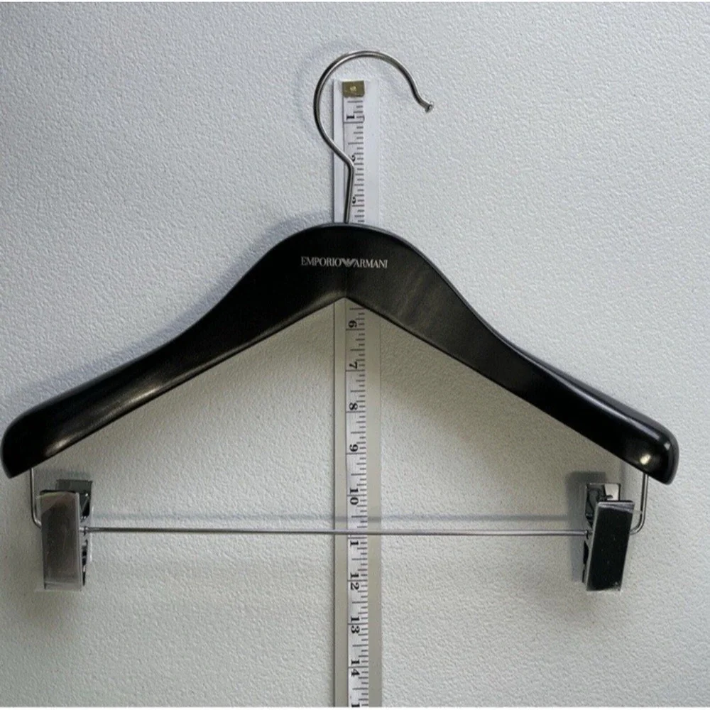 EMPORIO ARMANI Logo Black Wood Hanger For Suit, Shirts, Pants, Jackets.